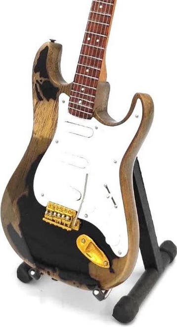 Miniatuur replica Fender Stratocaster gitaar - John Mayer, Ophalen of Verzenden, Nieuw, Pop, Beeldje of Miniatuur
