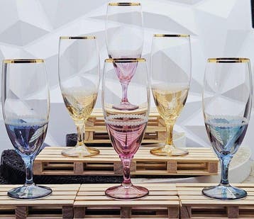 |- (6) x Seltener Satz italienischen Vintage-Sektkelchen –