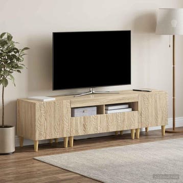 vidaXL 3-delige LED TV-kast DELFT Sonoma Eiken Bewerkt hout, Huis en Inrichting, Kasten | Televisiemeubels, Minder dan 50 cm, Verzenden