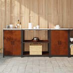 vidaXL Keukenopslag set met plank met opslag 3 pcs Roestig, Verzenden, Nieuw, Bruin