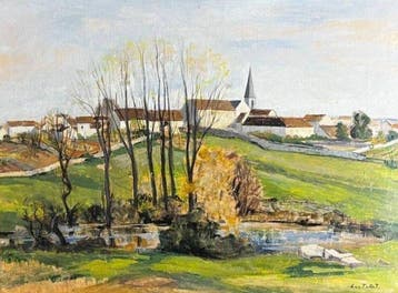 Luc Tullat (1895-1984) - Paysage de village français, huile