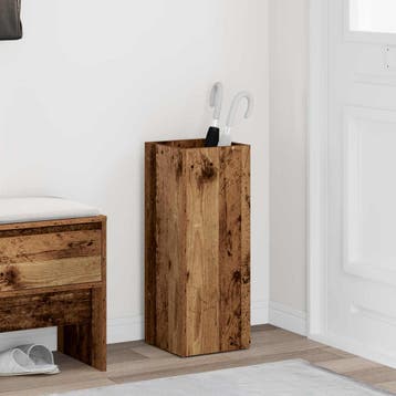 vidaXL Paraplu Standaard Oudhout 25 x 24,5 x 64 cm Bewerkt, Huis en Inrichting, Verzenden, Nieuw