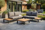 Suns Alba hoek loungebank antraciet met teak bladen * SALE *, Ophalen of Verzenden, Nieuw