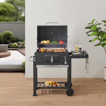Houtskool BBQ Arnad met deksel 105x114x47,5 cm zwart casa.pr, Verzenden, Nieuw