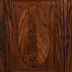 Strakke en statige Hollandse Louis Seize kast in bloemmahoni, Antiek en Kunst, Ophalen of Verzenden