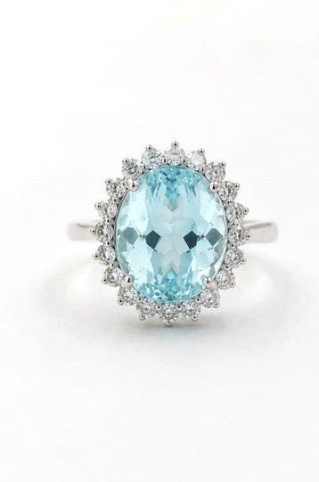 Zonder minimumprijs - Ring Zilver - 8.80ct. tw. Aquamarijn -, Nieuw