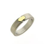 Pequignet bicolor stalen ring met geelgoud, Sieraden, Tassen en Uiterlijk, Gebruikt, Overige kleuren, Ophalen of Verzenden, 17 tot 18