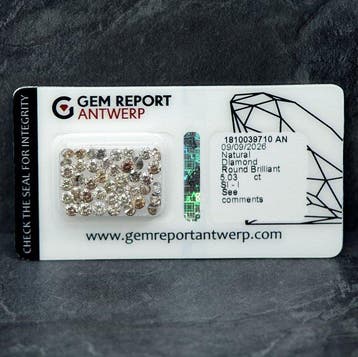 Zonder minimumprijs - 44 pcs Diamant (Natuurlijk gekleurd) -, Nieuw