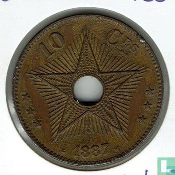 Kongo-Vrijstaat 10 centimes 1887, Verzenden, Overige landen, Losse munt