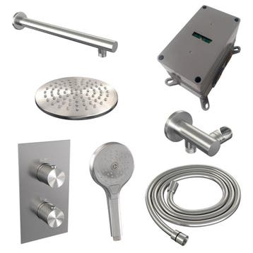 Brauer Brushed Carving Thermostatische Regendoucheset Inbouw, Ophalen of Verzenden, Nieuw