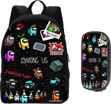 Among us tas- rugzak - rugtas - etui - schooltas - 18 liter, Sieraden, Tassen en Uiterlijk, Tassen | Rugtassen, Verzenden, Nieuw