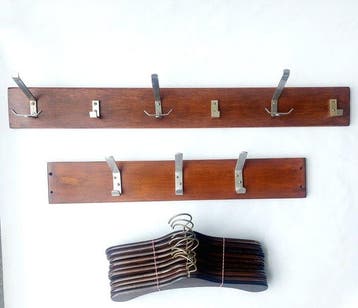 Kapstok (12) - Vintage Wandkapstok met hangers - Aluminium,