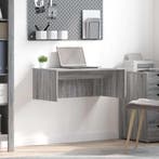 vidaXL Wandbureau met opslag Grijs Sonoma 80 x 45 x 30 cm, Huis en Inrichting, Bureaus, Verzenden, Nieuw