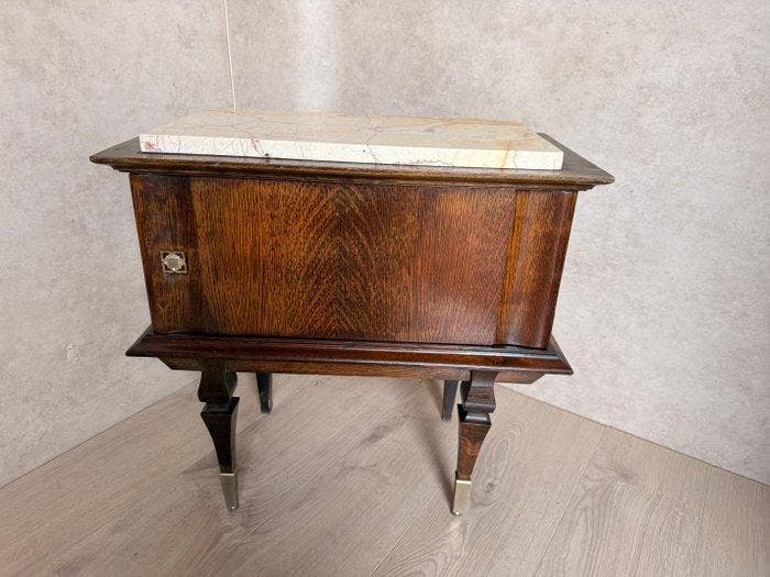 Bijzettafel - Hout, Marmer, Messing, Antiek en Kunst, Curiosa en Brocante