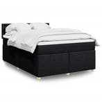 vidaXL Boxspring met matras stof zwart 140x200 cm, Huis en Inrichting, Slaapkamer | Bedden, Verzenden, Zwart, 140 cm, 200 cm