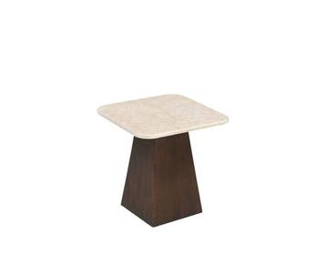 Salontafel Bottecino vierkant marmer 45x45x50 cm - crème wit, Huis en Inrichting, Tafels | Salontafels, Ophalen of Verzenden, Nieuw