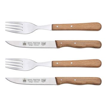 RÖR Solingen Steakmes – Vespermes – Gekarteld – Set m, Ophalen of Verzenden, Nieuw, Rvs of Chroom