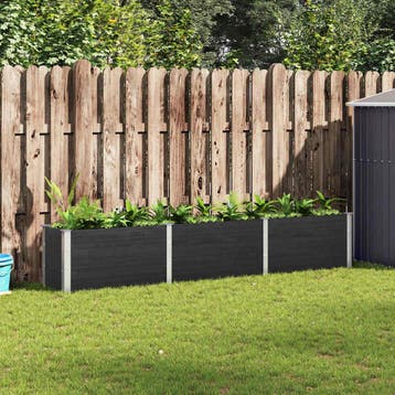 vidaXL Plantenbak verhoogd 300x50x54 cm HKC grijs, Tuin en Terras, Bloembakken en Plantenbakken, 100 cm of meer, Verzenden, Nieuw