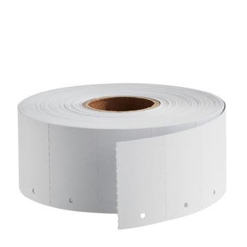 30x50mm - Witte Kartonnen Labels op Rol / Hangetiketten