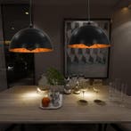 vidaXL Plafondlampen 2 st halfrond E27 40 cm zwart en, Verzenden, Nieuw