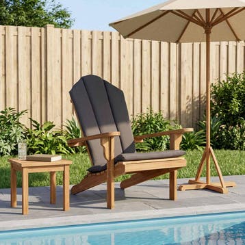 vidaXL Tuinstoel Adirondack Naturel Massief Teakhout, Tuin en Terras, Tuinstoelen, Verzenden, Nieuw