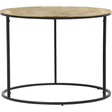 Bijzettafel - Livion Pado - Rond - 60cm - Zwart/Goud -, Huis en Inrichting, Ophalen of Verzenden, Nieuw, Overige materialen