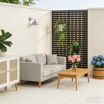 Scheidingswand Nodepp privacyscherm 180x90x40 cm zwart casa., Verzenden, Nieuw