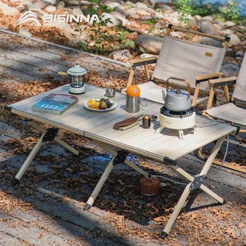 Opvouwbare Camping Tafel 'Egg Roll' - Draagbaar Carbon Staal, Verzenden, Nieuw
