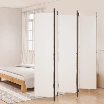 vidaXL Kamerscherm met 5 panelen 250x220 cm stof wit, Huis en Inrichting, Woonaccessoires | Kamerschermen, Verzenden, Nieuw