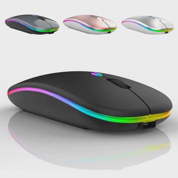 Draadloze Oplaadbare RGB Muis - Bluetooth & USB, Stil & Ergo, Computers en Software, Verzenden, Nieuw