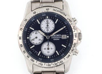 Seiko - Chronograph 100M Reverse Panda - Zonder