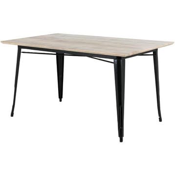Tafel | BISTRO | Hout/Staal | Mangohout Blad | Zwart Frame |, Verzenden, Nieuw in verpakking