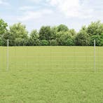vidaXL Hek met Paal Zilverkleurig, Tuin en Terras, Schuttingen, Verzenden, Nieuw, IJzer