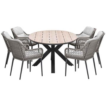 Garden Impressions Pemba tuinset 7-delig - Tulli tuintafel, Verzenden, Nieuw