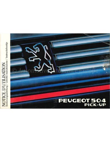 1987 PEUGEOT 504 PICK UP INSTRUCTIEBOEKJE