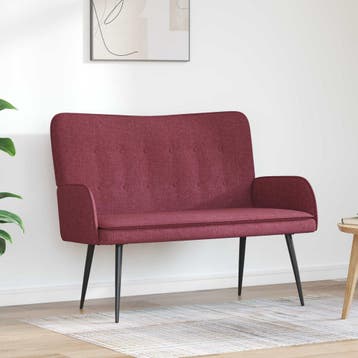 vidaXL 2-Zits Sofa Wijnrood 115 x 61 x 87 cm Stof, Verzenden, Minder dan 150 cm, Stof, Nieuw