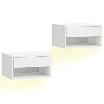 Set Van 2 Nachtkastjes Met RGB-LED-verlichting, Zwevend Nach, Verzenden, Nieuw