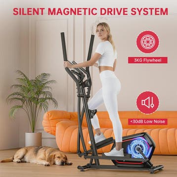 Compacte Elliptical Trainer met 16 Weerstandsniveaus en Hart, Sport en Fitness, Fitnessapparatuur, Verzenden, Nieuw