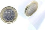 2002 Italien Fehlpraegung 1 Euro komplett glatter Rand oh..., Verzenden