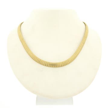 Gouden gematteerde omega schakelcollier (Ketting), Sieraden, Tassen en Uiterlijk, Ophalen of Verzenden, Gebruikt, Goud, Goud