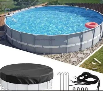 Ronde Zwembadafdekking – 420D Oxford UV- & Waterdicht, Tuin en Terras, Zwembad-toebehoren, Verzenden, Nieuw