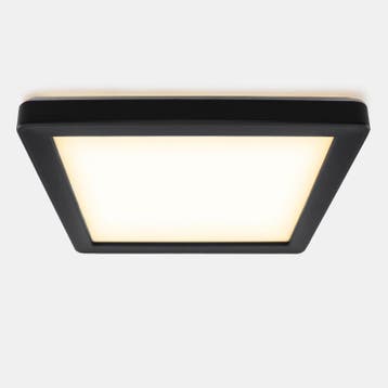 Zwarte badkamer plafondlamp Shivani, vierkant, IP44, 15W,, Ophalen of Verzenden, Nieuw