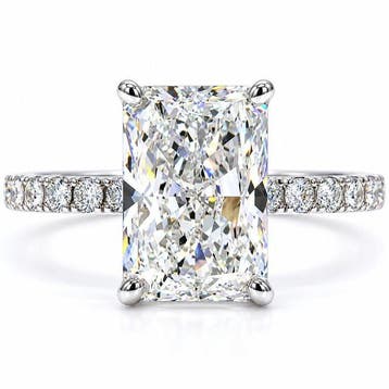 Zonder minimumprijs - Ring - 18 karaat Witgoud - 3.54ct. tw., Nieuw