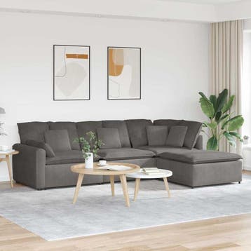 vidaXL Modulaire bank met voetenbank&kussens corduroy stof, Huis en Inrichting, Verzenden, Nieuw, Stof