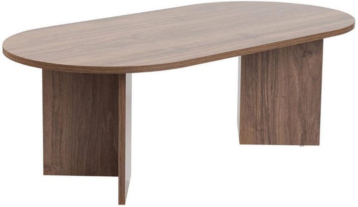 Asir 909NRD1109 Salontafel Okkernoot 119x60 van 89 voor 19, Huis en Inrichting, Tafels | Salontafels, 100 tot 150 cm, Ovaal, Nieuw