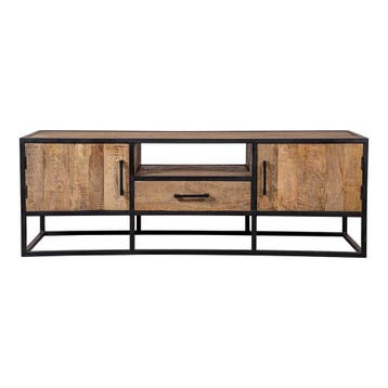 Tv-meubel Mangohout Lowen 165 cm, Verzenden, Nieuw, Overige houtsoorten, Industriële meubels