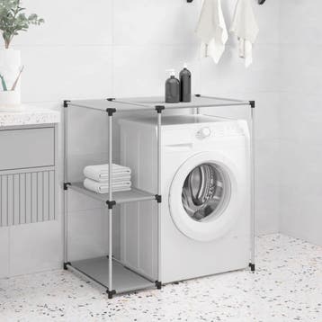 vidaXL Opbergrek voor boven wasmachine 87x55x90,5 cm ijzer, Verzenden, Nieuw, Grijs