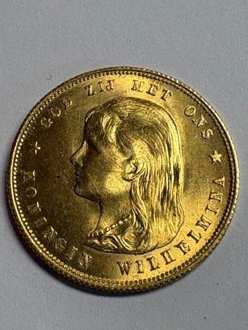Nederland. Wilhelmina. 10 Gulden 1897 Hangend haar, Postzegels en Munten, Munten | Nederland