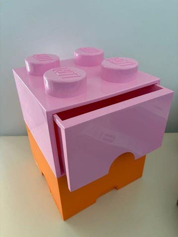 Lego Stenen - Cassetto Contenitore LEGO Rosa e Arancione, Nieuw