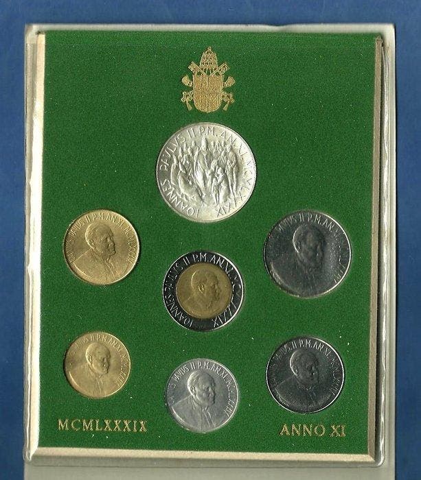 Vaticaan. Official Set 1989 XI  Christifideles Laici, Postzegels en Munten, Munten | Europa | Niet-Euromunten